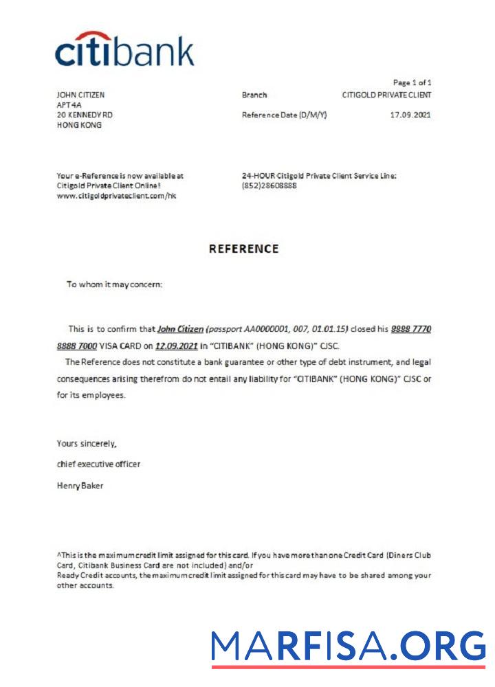 Realistic Hong Kong Citibank closure reference download for verification